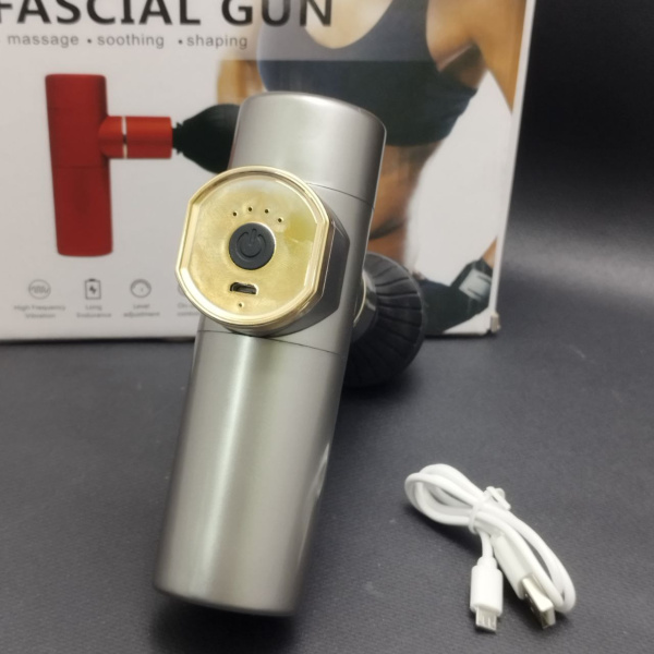 Компактный портативный мышечный массажер (массажный перкуссионный ударный пистолет) MIni Fascial Gun (4 режимов интенсивности)